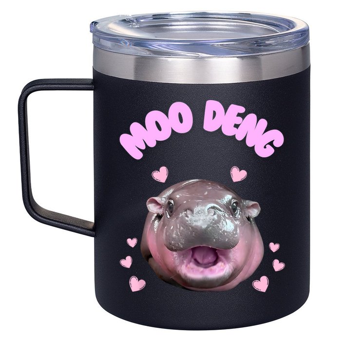 Moo Deng 12oz Stainless Steel Coffee Mug