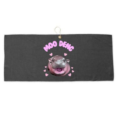 Moo Deng Large Microfiber Waffle Golf Towel