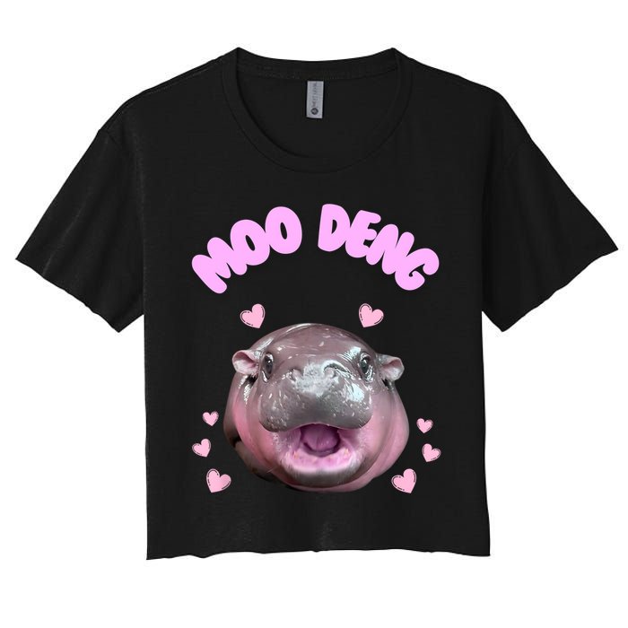 Moo Deng Women's Crop Top Tee