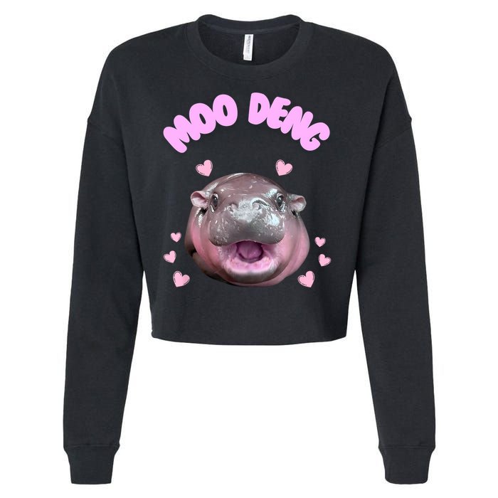 Moo Deng Cropped Pullover Crew
