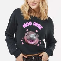 Moo Deng Cropped Pullover Crew