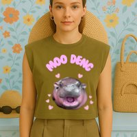 Moo Deng Garment-Dyed Women's Muscle Tee