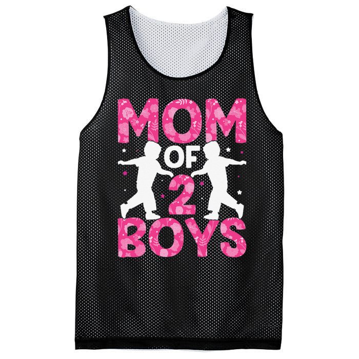 Mothers Day Mom of 2Boys from Son Mesh Reversible Basketball Jersey Tank