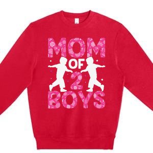 Mothers Day Mom of 2Boys from Son Premium Crewneck Sweatshirt