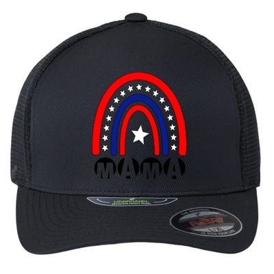 Mothers Days Mama Rainbow America 4th Of July Mother Day Great Gift Flexfit Unipanel Trucker Cap
