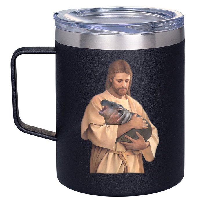 Moo Deng 12oz Stainless Steel Coffee Mug