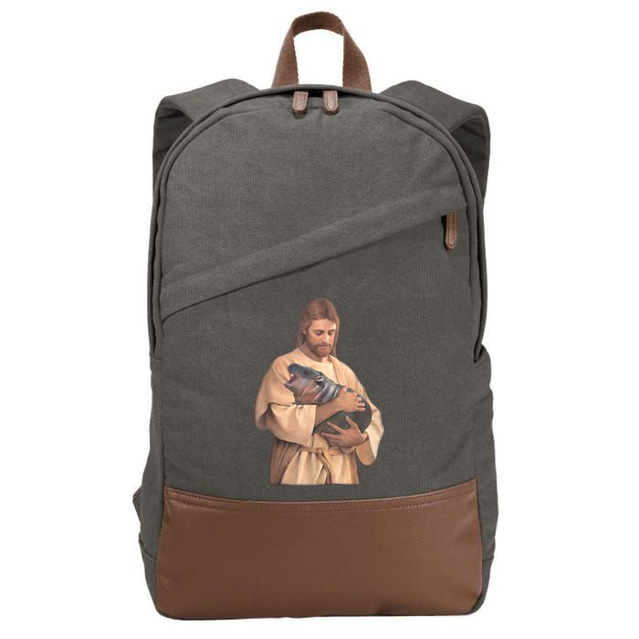 Moo Deng Cotton Canvas Backpack