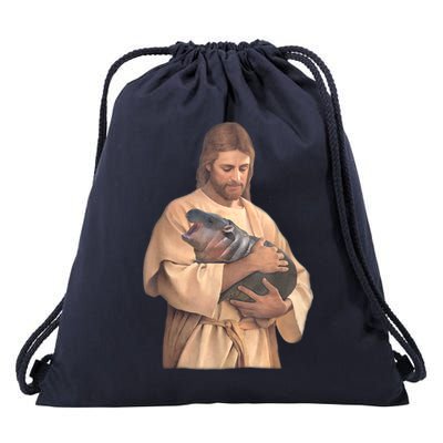 Moo Deng Drawstring Bag
