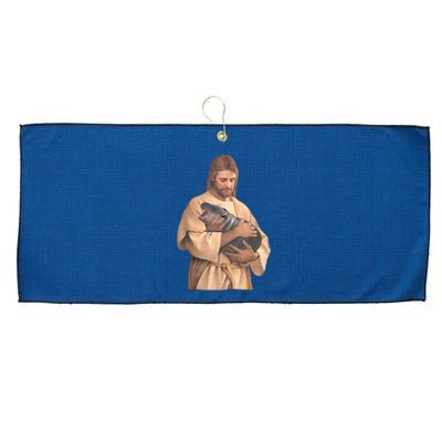 Moo Deng Large Microfiber Waffle Golf Towel