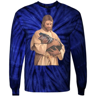 Moo Deng Tie-Dye Long Sleeve Shirt
