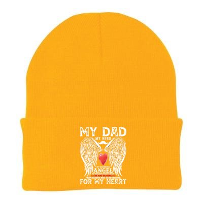 My Dad My Hero My Guardian Angel He Watcher Over My Back He Memorial Day Gift Knit Cap Winter Beanie