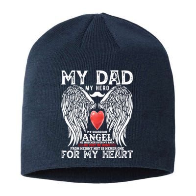 My Dad My Hero My Guardian Angel He Watcher Over My Back He Memorial Day Gift Sustainable Beanie