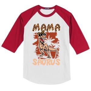 Mama Dinosaur Mommy Mom Prehistoric Happy MotherS Day Gift Kids Colorblock Raglan Jersey