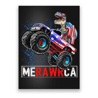 Merica Dinosaur Monster Truck 4th of July American Flag Poster