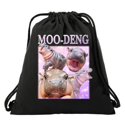 Moo Deng Drawstring Bag