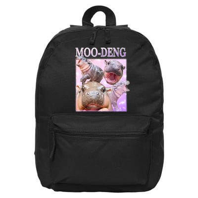 Moo Deng 16 in Basic Backpack