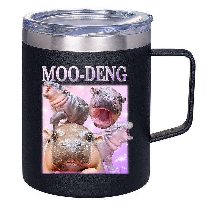 Moo Deng 12oz Stainless Steel Coffee Mug