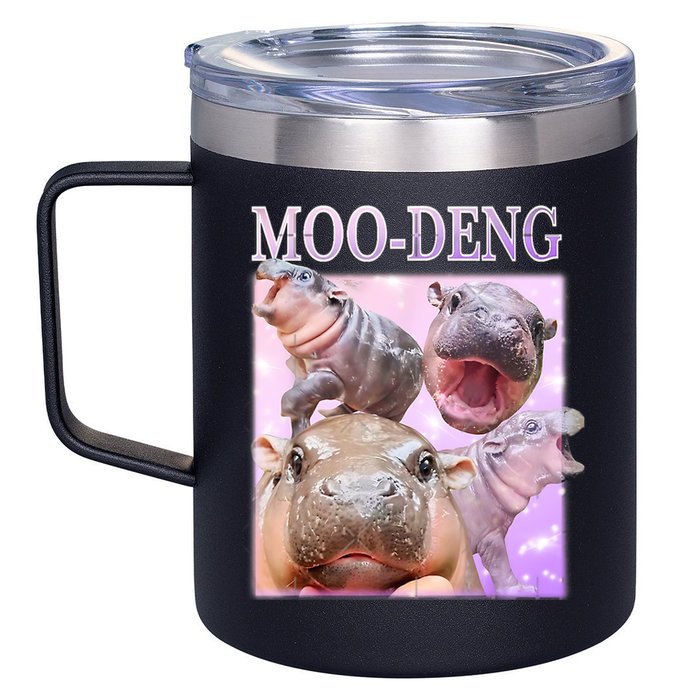 Moo Deng 12oz Stainless Steel Coffee Mug