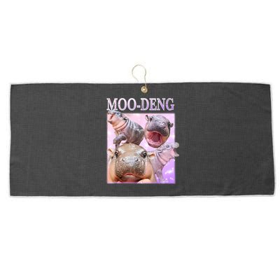 Moo Deng Large Microfiber Waffle Golf Towel