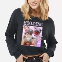 Moo Deng Cropped Pullover Crew