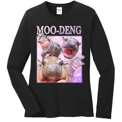 Moo Deng Ladies Long Sleeve Shirt