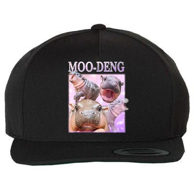 Moo Deng Wool Snapback Cap