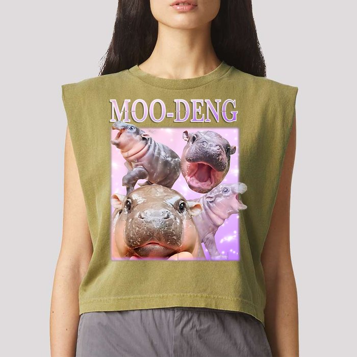 Moo Deng Garment-Dyed Women's Muscle Tee