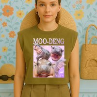 Moo Deng Garment-Dyed Women's Muscle Tee