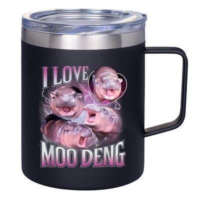 Moo Deng 12oz Stainless Steel Coffee Mug