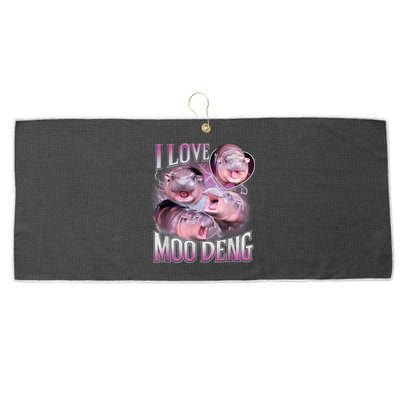 Moo Deng Large Microfiber Waffle Golf Towel
