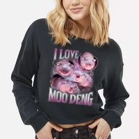 Moo Deng Cropped Pullover Crew