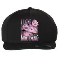 Moo Deng Wool Snapback Cap