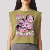Moo Deng Garment-Dyed Women's Muscle Tee