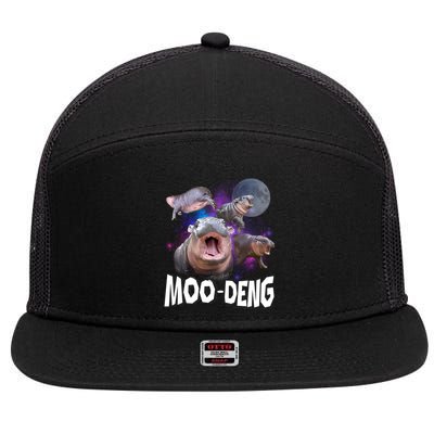 Moo Deng 7 Panel Mesh Trucker Snapback Hat
