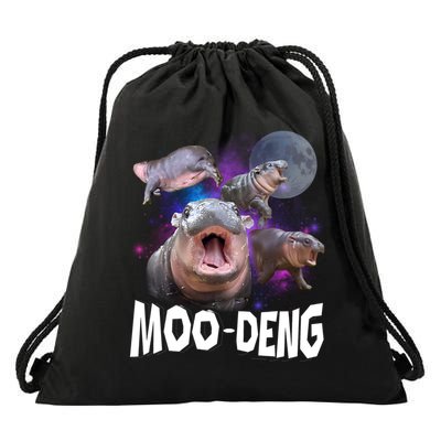 Moo Deng Drawstring Bag
