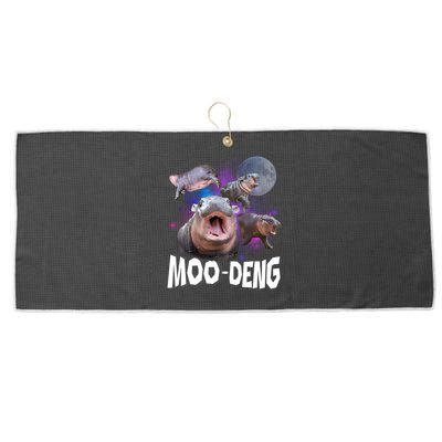 Moo Deng Large Microfiber Waffle Golf Towel