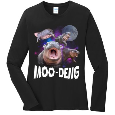 Moo Deng Ladies Long Sleeve Shirt