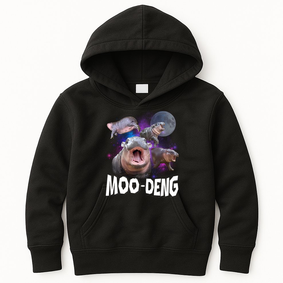 Moo Deng Kids Hoodie