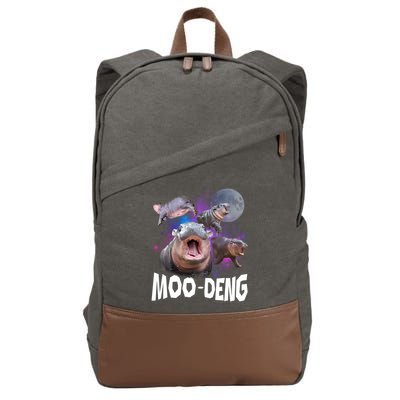 Moo Deng Cotton Canvas Backpack