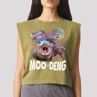 Moo Deng Garment-Dyed Women's Muscle Tee