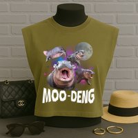 Moo Deng Garment-Dyed Women's Muscle Tee