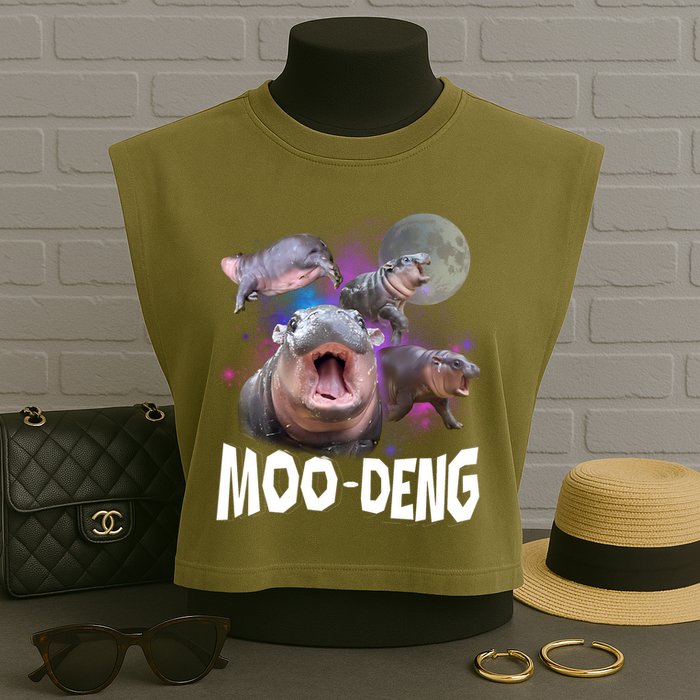 Moo Deng Garment-Dyed Women's Muscle Tee