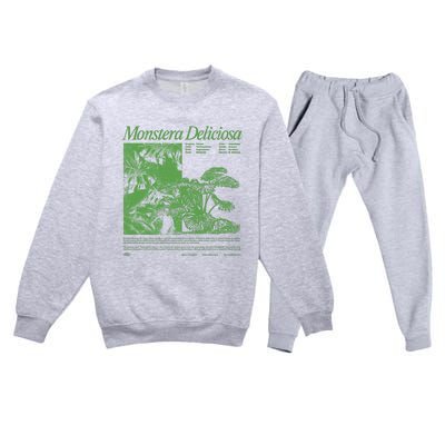 Monstera Deliciosa Premium Crewneck Sweatsuit Set