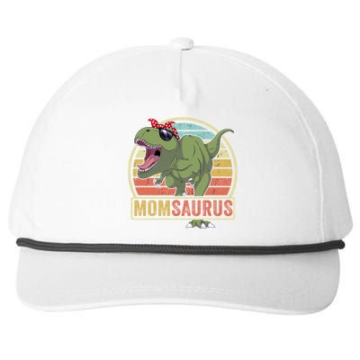 Momsaurus Dinosaur Mom Saurus Family Matching Great Gift Snapback Five-Panel Rope Hat