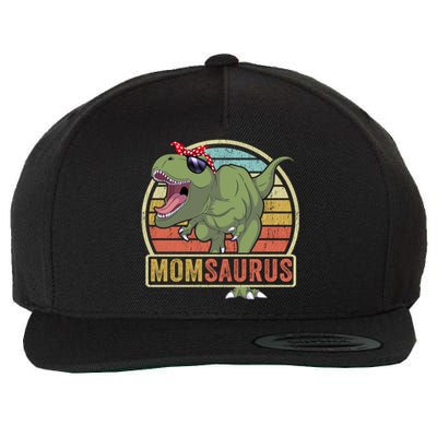 Momsaurus Dinosaur Mom Saurus Family Matching Great Gift Wool Snapback Cap