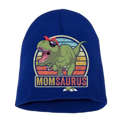 Momsaurus Dinosaur Mom Saurus Family Matching Great Gift Short Acrylic Beanie