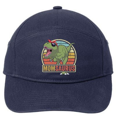 Momsaurus Dinosaur Mom Saurus Family Matching Great Gift 7-Panel Snapback Hat