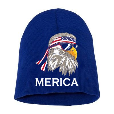 Memorial Day Merica Eagle 4th Of July Patriotic I Love Usa Great Gift Short Acrylic Beanie