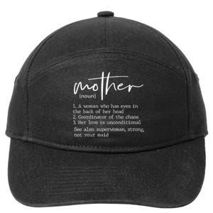 Mother Definition MotherS Day Family Funny 7-Panel Snapback Hat