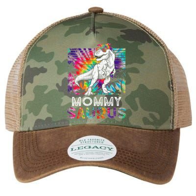 Mommysaurus Dinosaur Mommy Saurus Family Matching Tie Dye Gift Legacy Tie Dye Trucker Hat